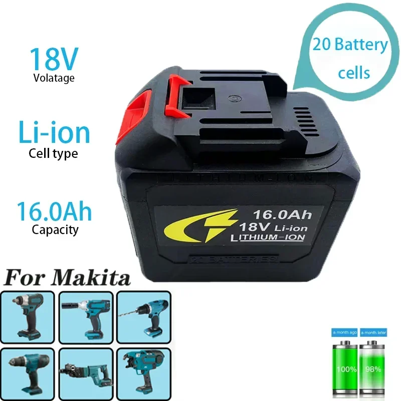 100% Nový 18V Makita 16000mAh Lítium-iónová Nabíjateľná náradie 18V Náhradné Batérie BL1860 BL1830 BL1850 BL1860B