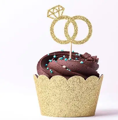lesk svadobné Zásnubné prstene cupcake mulčovače valentína, Výročie party dekorácie prstencového potravín tipov