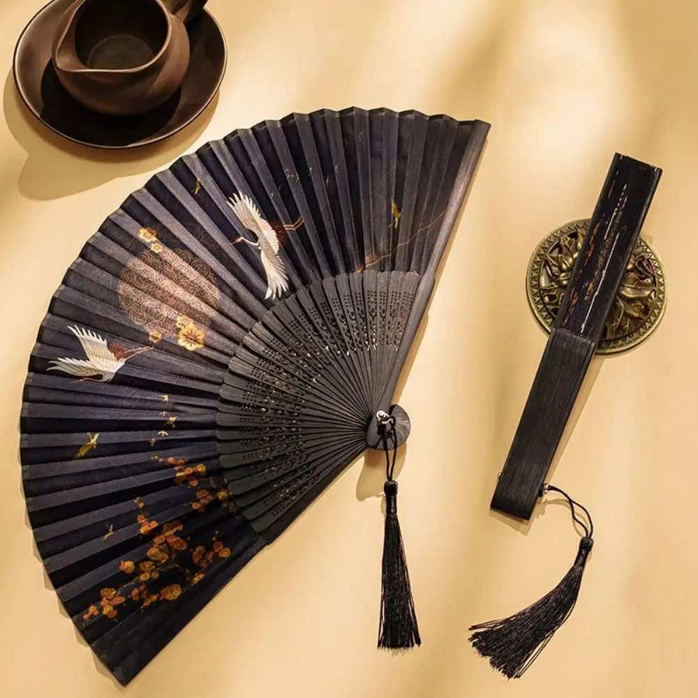 Letné Skladacie Ventilátor Čínsky Štýl, Ručné S Strapec Bambusu Hodvábnej Látky Bambusu Zarámované Dekor