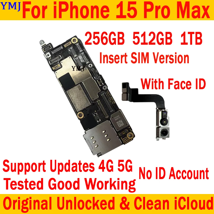 Pôvodné Odomknutý Pre iPhone 15 Pro Max Doske 256 GB 512 gb diskom Doske S Plnou Čipy Podporu IOS Aktualizácia Dosky Vložte SIM MB