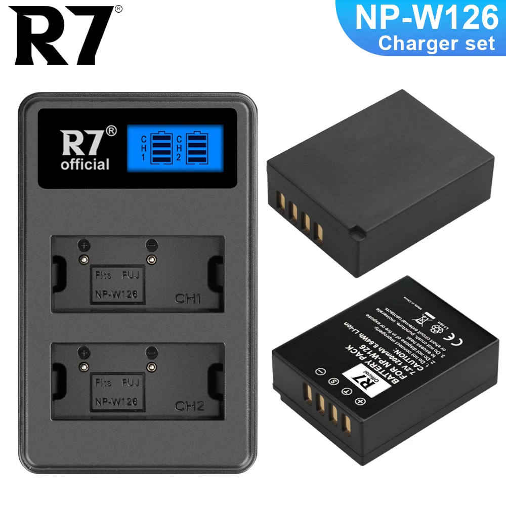 R7 1200mAh NP-W126 Batérie Fujifilm X100F X-A10 X-A7 X-5 X-A3 X-A2 X-A1 + LCD Duálny Nabíjačka