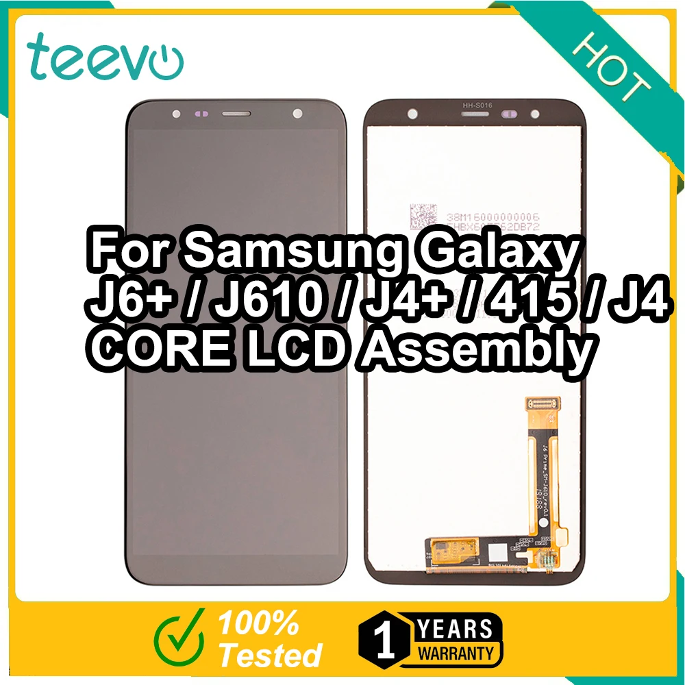 Teevo LCD Samsung Galaxy J6+/J610/J4+/415/J4 CORE Displej a Dotyková Obrazovka Digitalizátorom. Čierna