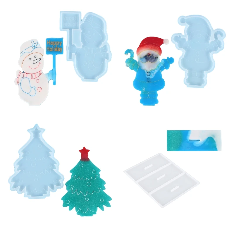 Vianočné Živice Silikónové Formy,Živice Vianočné Ozdoby Formy pre Epoxidové Živice, DIY Remesiel Vianočný Večierok Domova R7RF